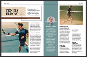 Dr. Sam Galle Featured in Bellevue Club Magazine: Expert Tips on Preventing and Treating Tennis Elbow